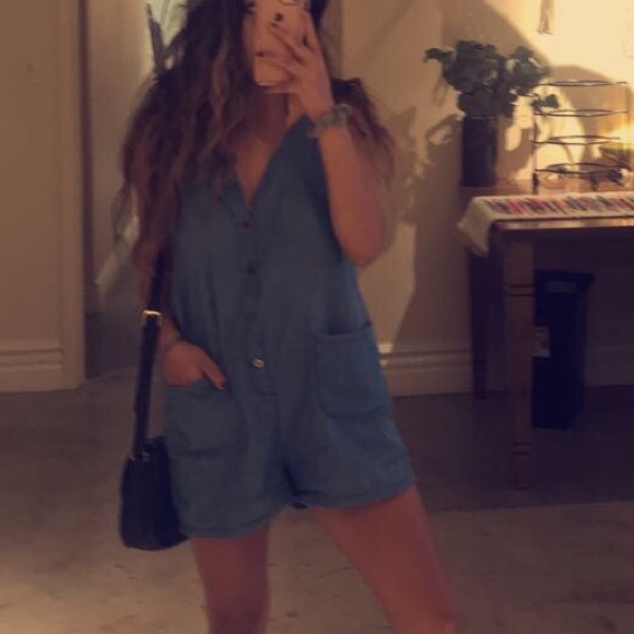 Blue denim overalls - Picture 2 of 2